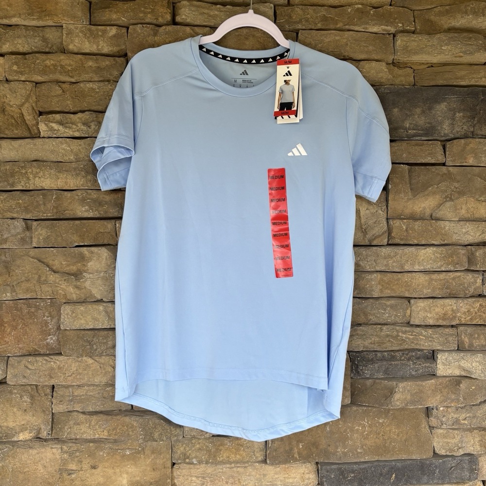 Adidas Women's Light Blue Active Tee Size Medium Regular Fit‎ NWT